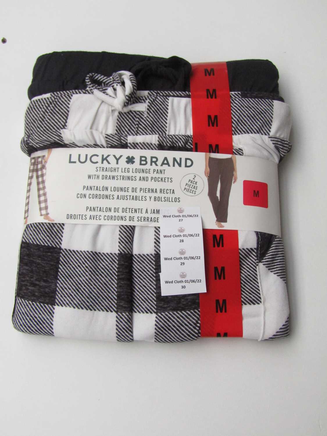 Lot 27 - Lucky Brand straight leg lounge pants, size M