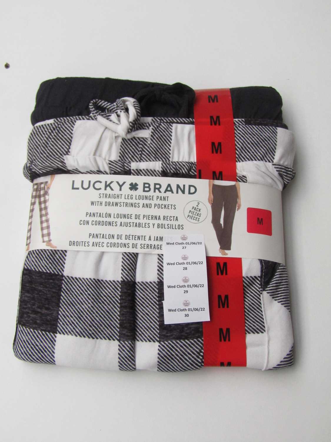Lot 30 - Lucky Brand straight leg lounge pants, size M