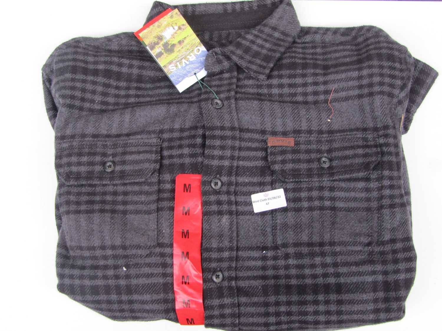Lot 48 - Orvis checkered heavyweight flannel shirt, size M