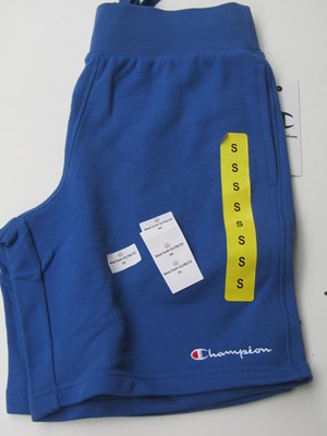 Lot 90 - Champion fleece shield blue shorts, size S